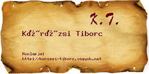 Körözsi Tiborc névjegykártya